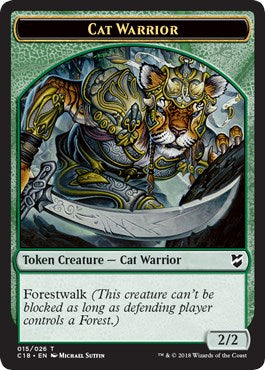 Cat Warrior // Beast (013) Double-Sided Token [C18 - 15 // 13]