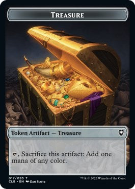 Treasure // Saproling Double-Sided Token [CLB - 17 // 14]